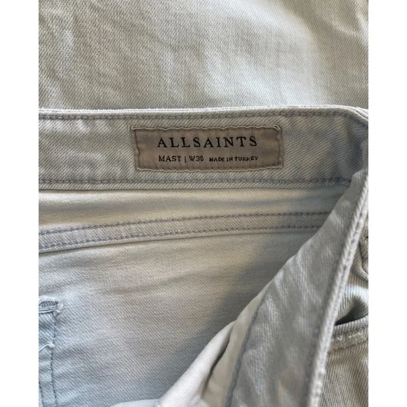 All Saints Mast Cropped Light Wash Jeans - Picture 9 of 10